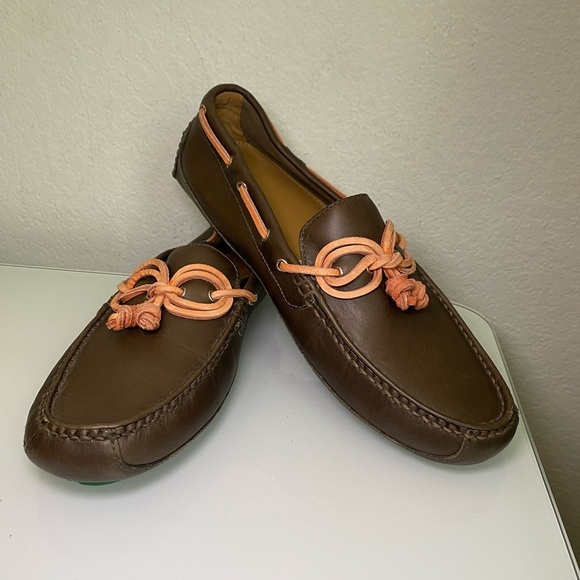 Cole Haan Grant Canoe Camp Moc Dark Brown Loafers with Orange Laces Men’s 9M - Picture 1 of 16